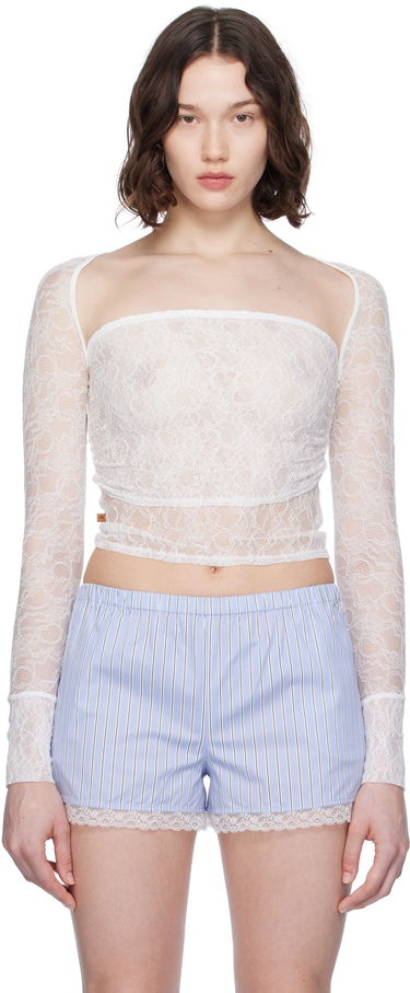 Crop Top Miaou Miaou Iris Lace Top Biela | 7112SLCDOV, 0