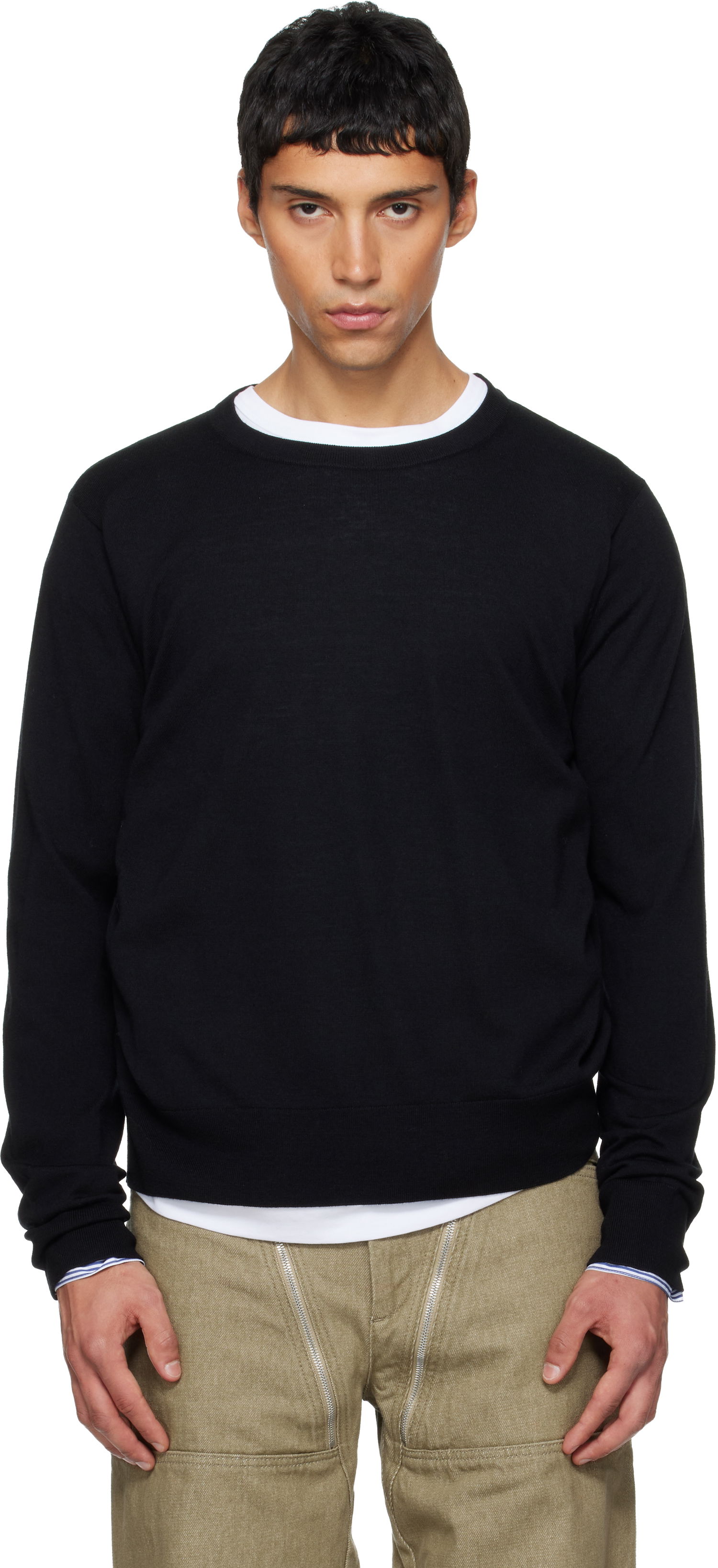 Sveter Dries Van Noten Merino Wool Sweater Čierna | 252-021241-2700, 0