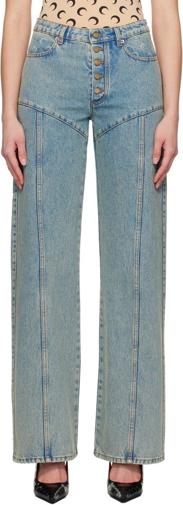 Džínsy Marine Serre Marine Serre Moon Laser Flare Jeans Modrá | WPA126A CDEN0003, 0