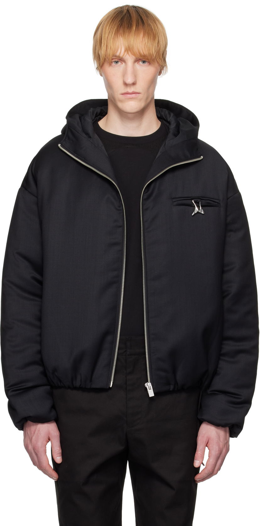 Bunda HELIOT EMIL Haptic Tailored Hooded Jacket Čierna | SS25_M_02_153_BLK01
