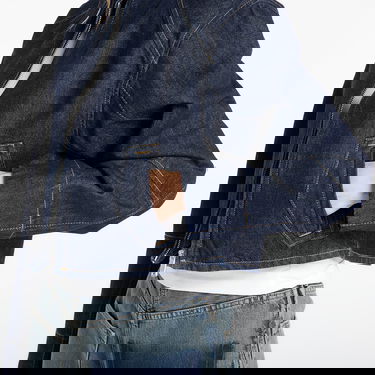 Bunda CALVIN KLEIN Cropped Stand Collar Zip Denim Jacket Navy | LV047E731G N8D, 1