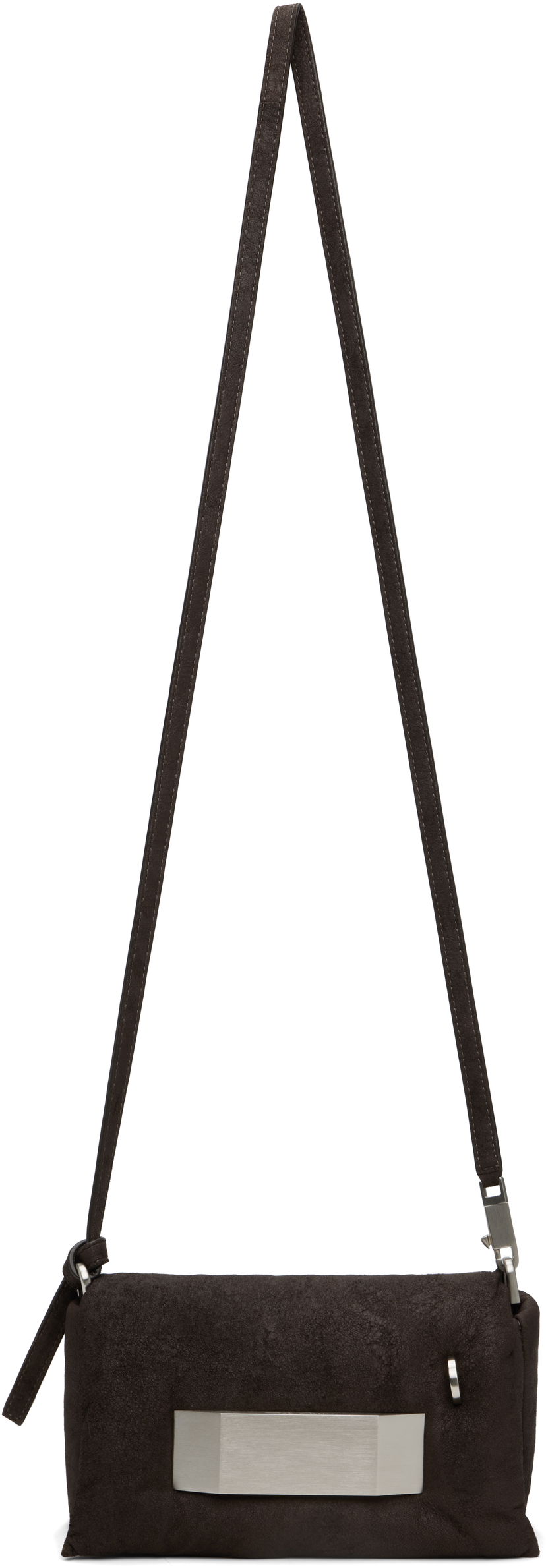 Taška cez rameno Rick Owens Rick Owens Pillow Griffin Suede Shoulder Bag Hnedá | RA02E0745 LBAPA