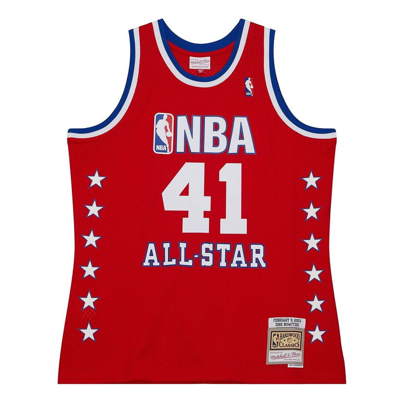 Dres Mitchell & Ness NBA All Star West 2003-04 'Dirk Nowitzki 41' Swingman Jersey Červená | SMJY5299-ASW03DNORED1