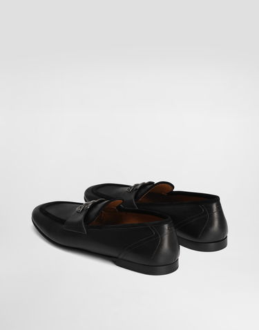 Doplnky Dolce & Gabbana Dolce & Gabbana Calfskin Loafers with Metal Buckle Čierna | A50462A6O7080999, 2