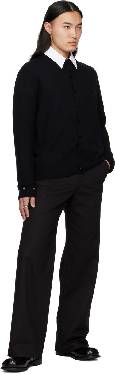 Sveter We11done We11done Eyelet Detail Cardigan Čierna | WD-KC0-25-617-U-BK, 3