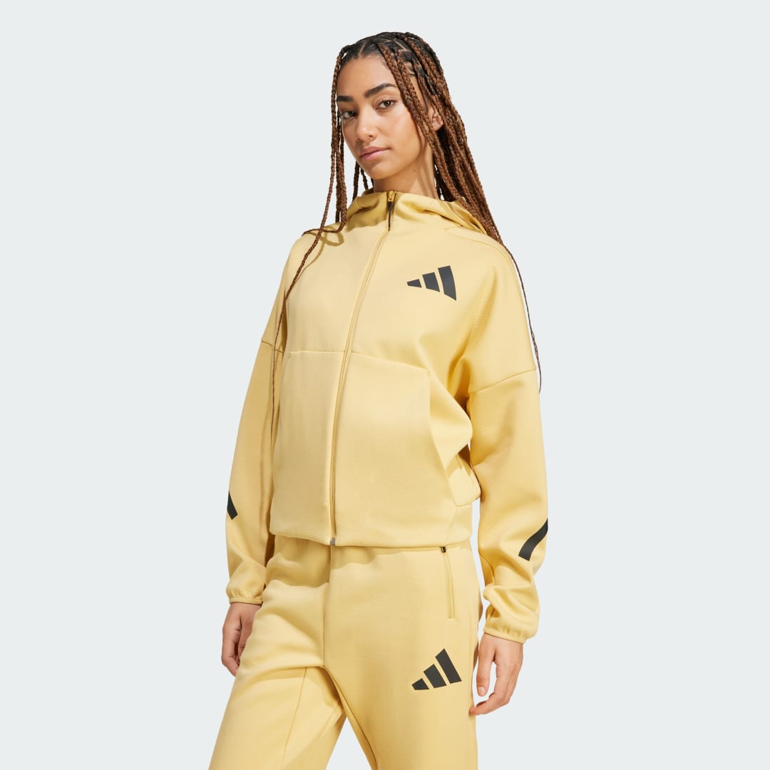 Mikina adidas Performance Z.N.E. Full-Zip Hoodie Žltá | JE7854, 0