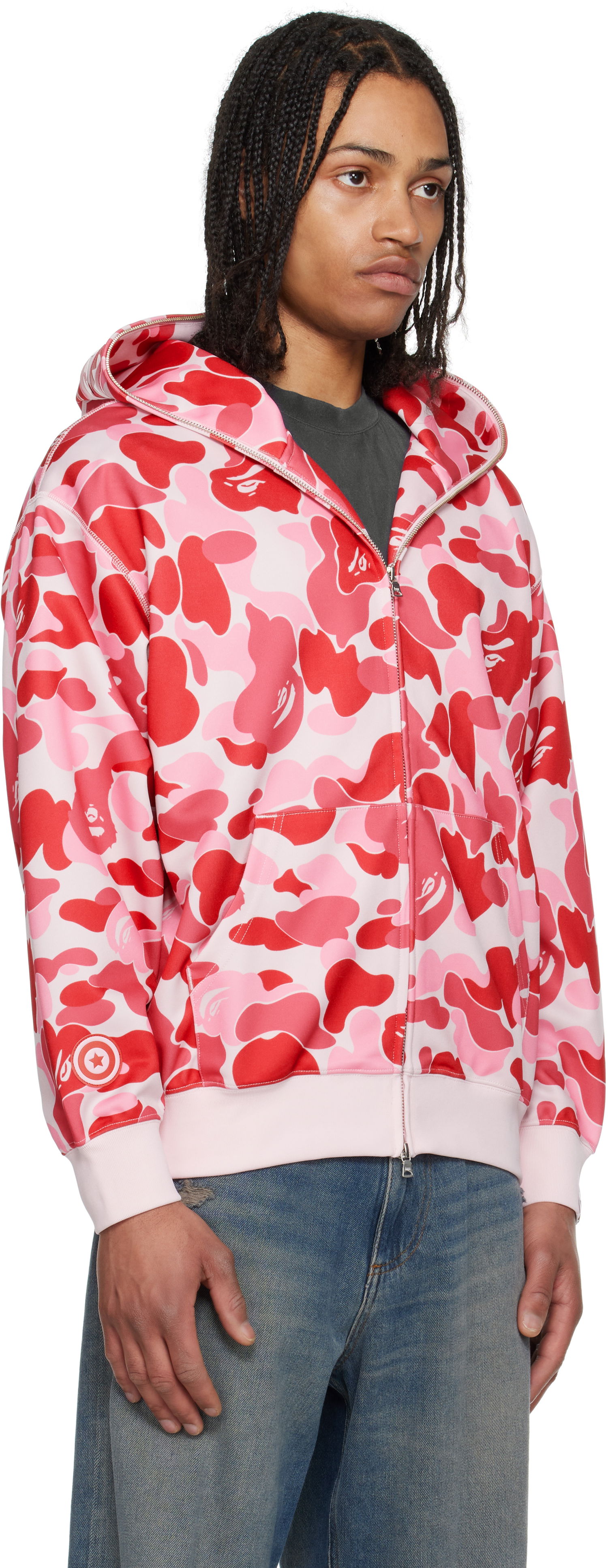 Mikina BAPE A Bathing Ape ABC Camo Shark Full Zip Hoodie Ružová | 001ZPL301305M, 1