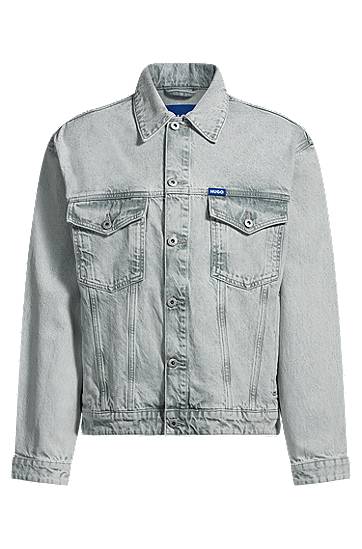 Bunda BOSS Stonewashed Denim Jacket Šedá | 50534538, 0