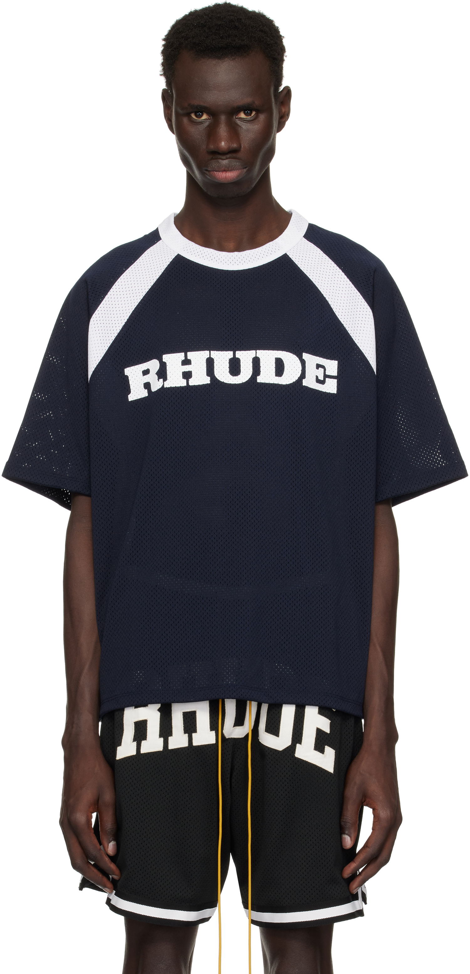 Tričko Rhude Rhude Racing Logo Mesh T-Shirt Navy | RHPS25TT20012, 0