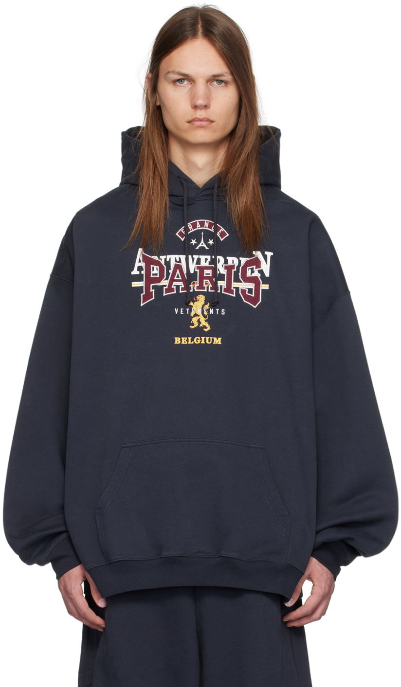 Mikina VETEMENTS Tourist Hoodie Navy | UA65HD600N, 0