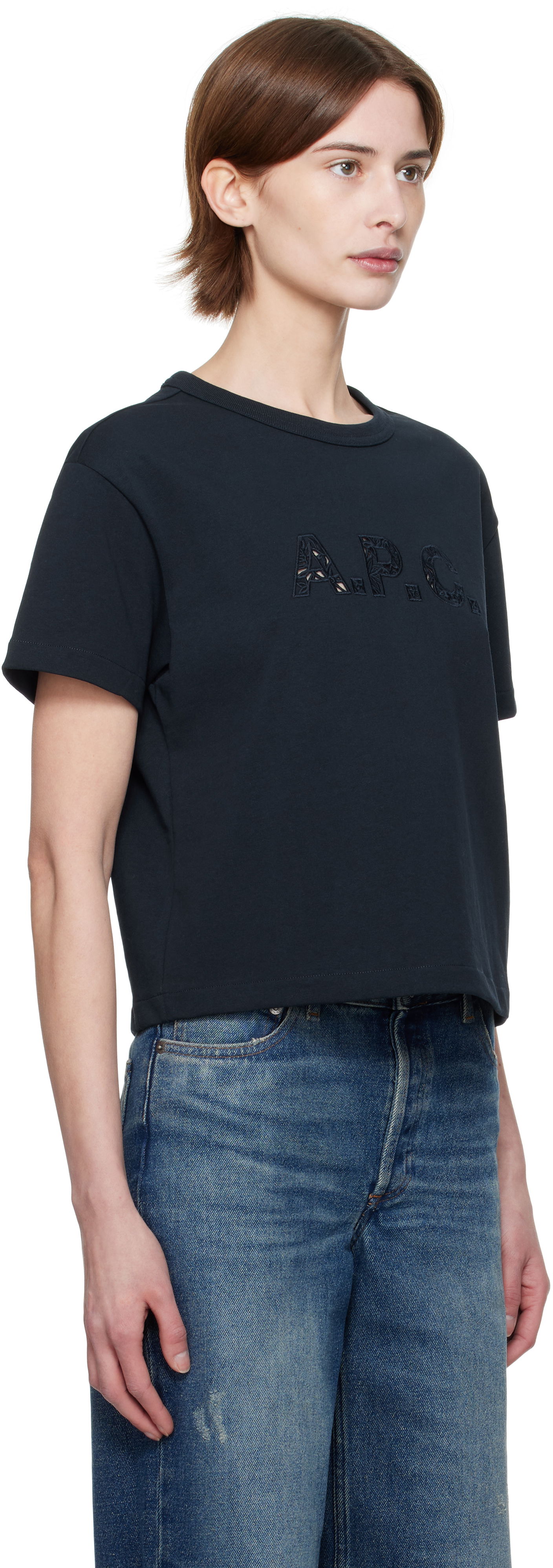 Crop Top A.P.C. A.P.C. Annie Cropped T-Shirt Čierna | COHBQ-F26495, 1