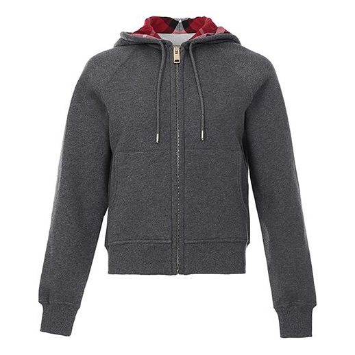 Mikina Burberry Casual Zip-Up Hoodie Šedá | 40385251