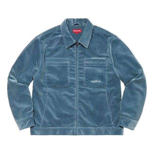 Bunda Supreme Zip Corduroy Jacket Modrá | SUP-FW21-248