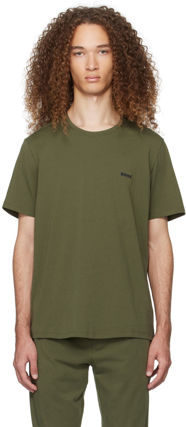 Tričko BOSS Embroidered Logo T-Shirt Zelené | 50515312, 0