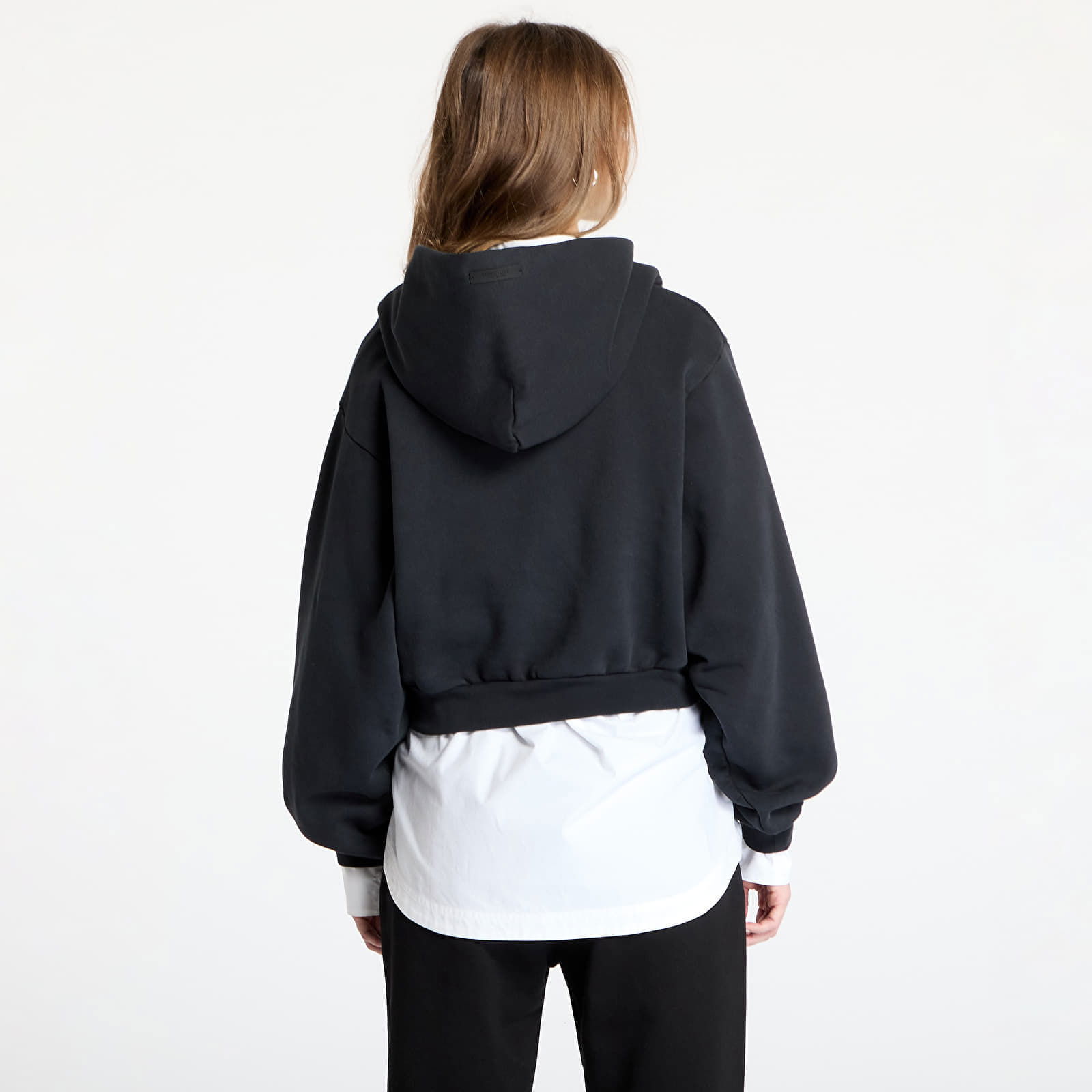 Heavy Fleece Cropped V-Neck Hoodie