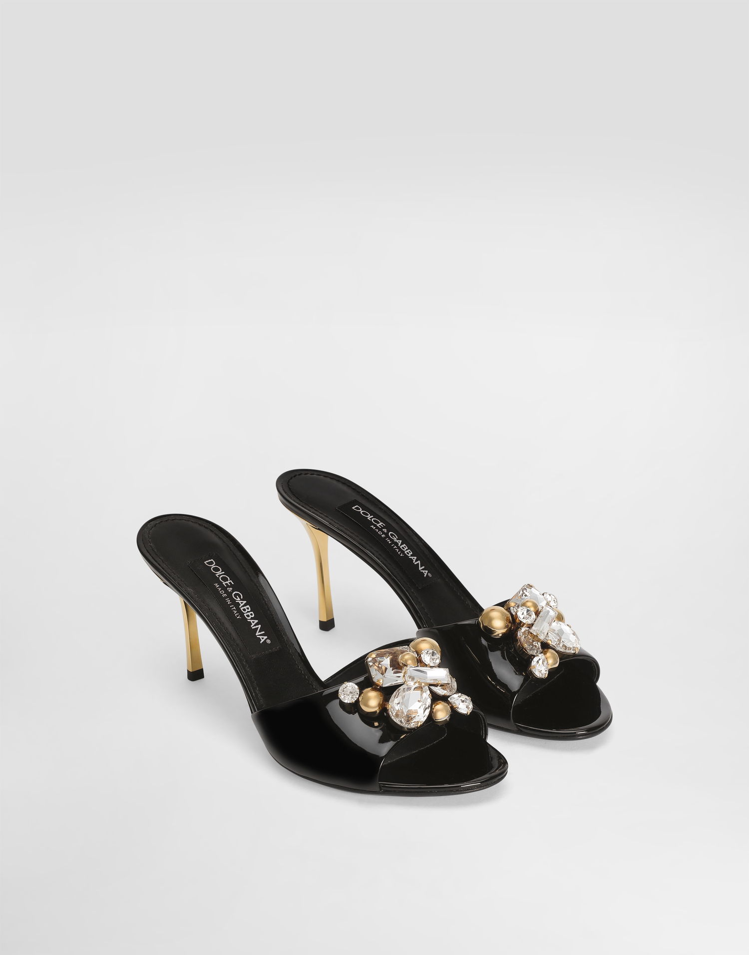 Tenisky a topánky Dolce & Gabbana Keira Patent Leather Embellished Mules Čierna | CR1958AZ1888Z843, 1