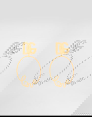 Náušnice Dolce & Gabbana Dolce & Gabbana Clip-on 'love' Earrings with DG Logo Metalická | WEP2L8W1111ZOO00, 1