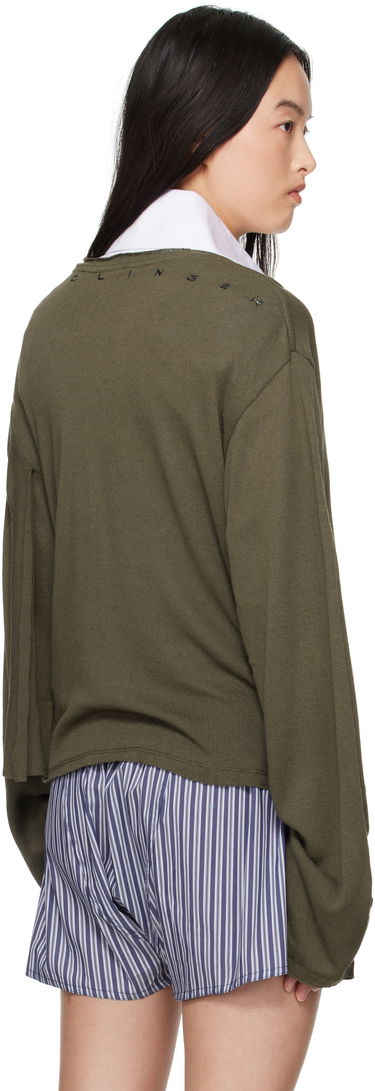 Sveter Ottolinger Ottolinger Deconstructed Linen Longsleeve T-Shirt Zelené | 10510120601, 2