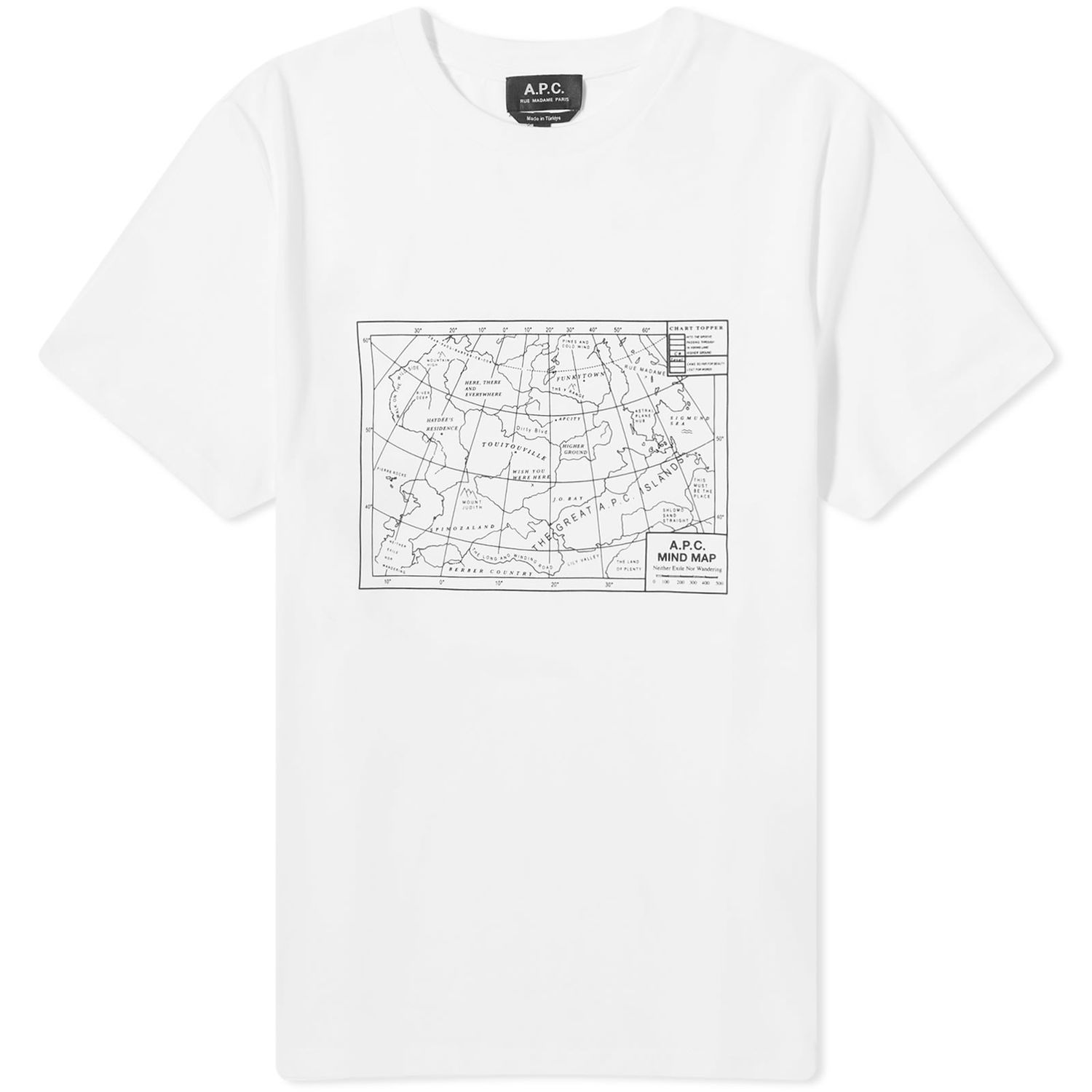 Tričko A.P.C. Carl Mind Map T-Shirt Biela | COBQX-H26264-AAB, 0