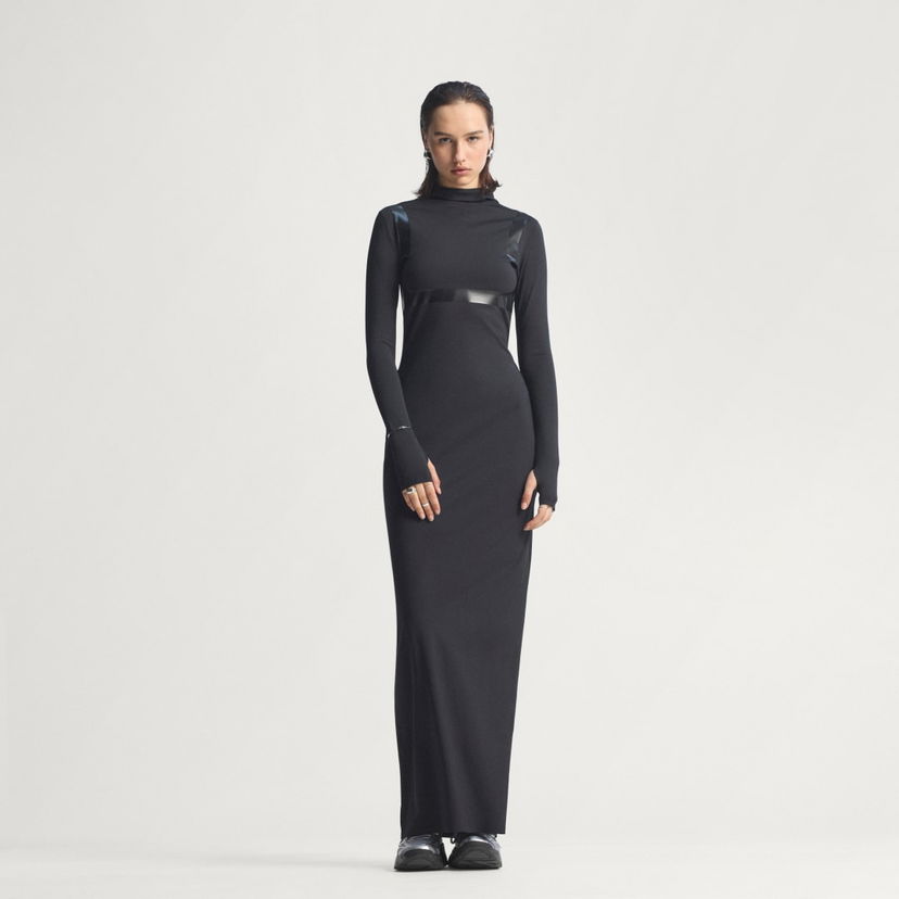 Šaty adidas Performance Techfit Long Sleeve Maxi Dress Čierna | JW2532