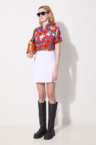 Košeľa A.P.C. Regular-Fit Floral-Print Linen-Blend Shirt Červená | VIAJQ.F12504, 1