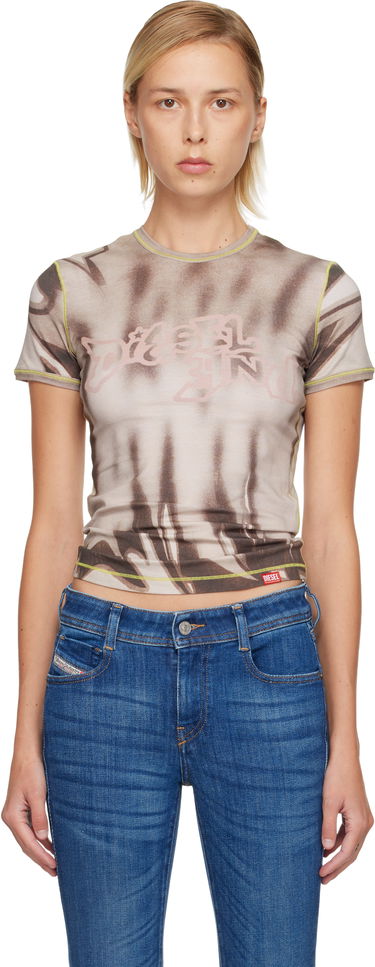 Crop Top Diesel Grafi Printed Short Sleeve Slim Cropped T-shirt with Contrast Stitching Rôznofarebný | A21771 0EPCP, 0