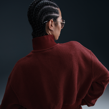 Sveter Nike Nike Sportswear Phoenix Plush Fleece Quarter-Zip Top Vínová | HQ7637-619, 3