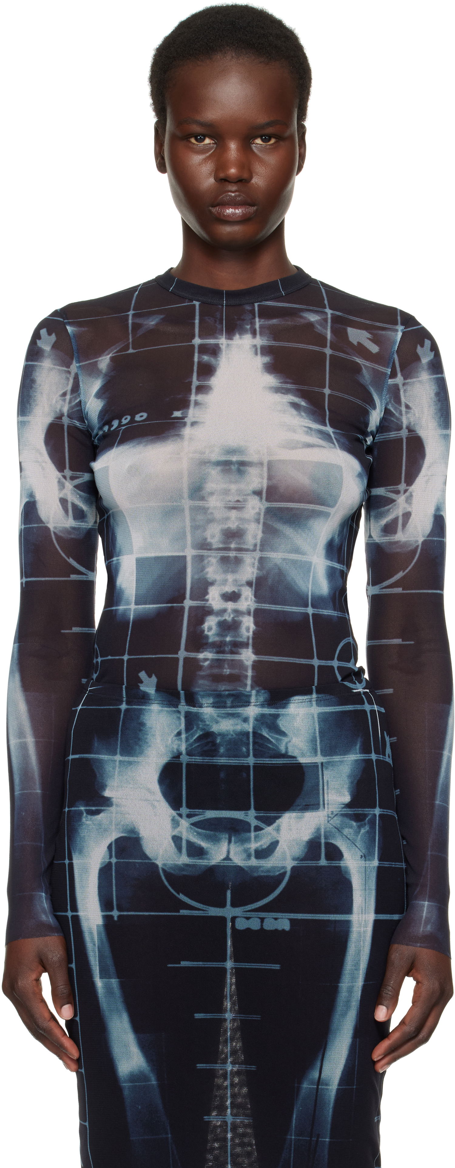 Šaty Jean Paul Gaultier Jean Paul Gaultier 'The Squeletor' Mesh T-Shirt Čierna | 25/33-F-TO241-T580-005956, 0