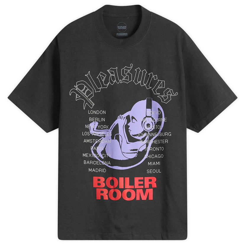 Tričko Pleasures Pleasures x Boiler Room Headphone T-Shirt Čierna | P25F009-BLK