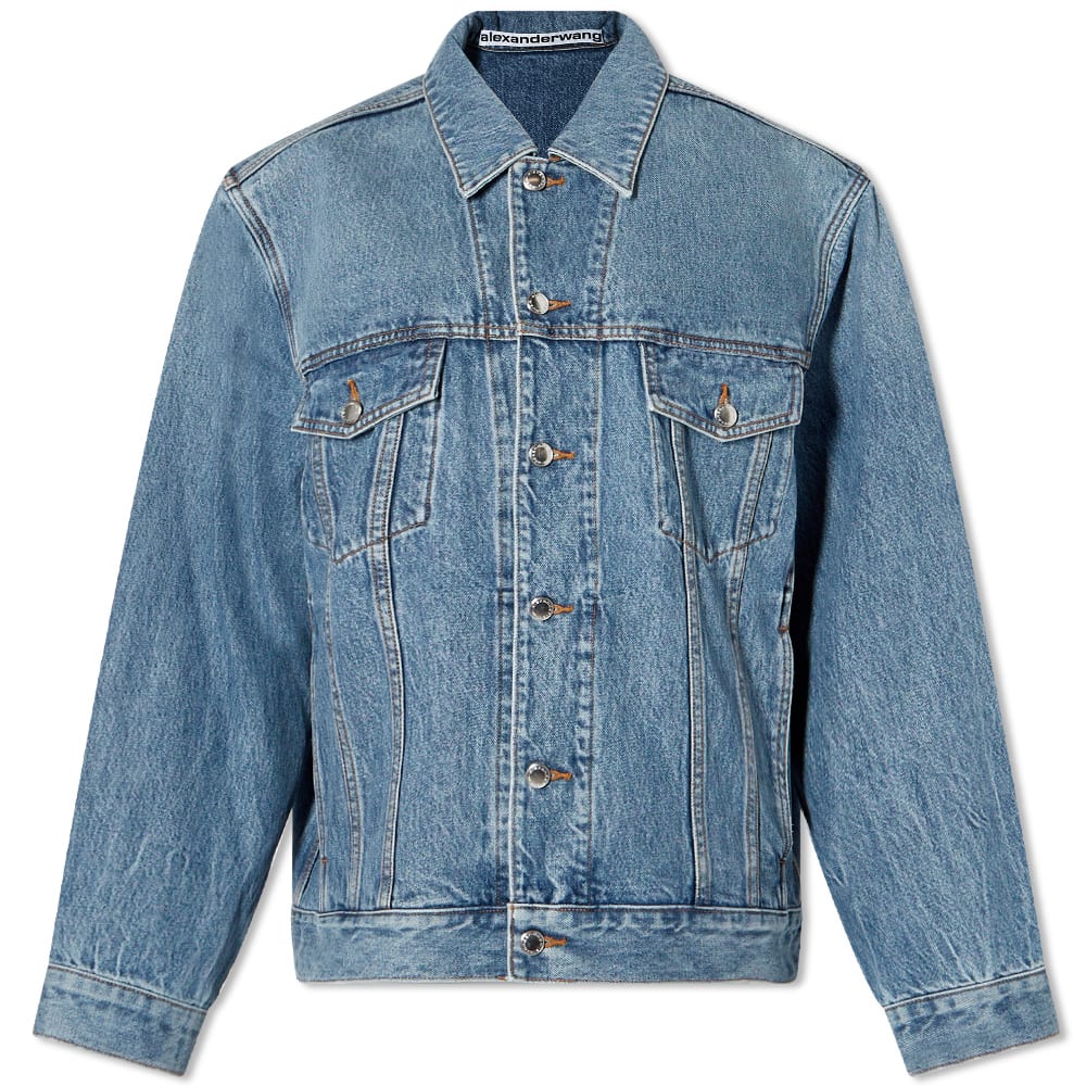 Bunda Alexander Wang Oversized Denim Trucker Jacket Modrá | 1WC4222301-473, 0
