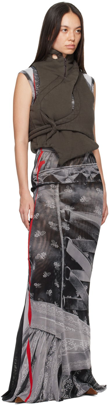 Šaty Ottolinger Ottolinger Trompe L'œil Mesh Maxi Dress Šedá | 1010301721, 3