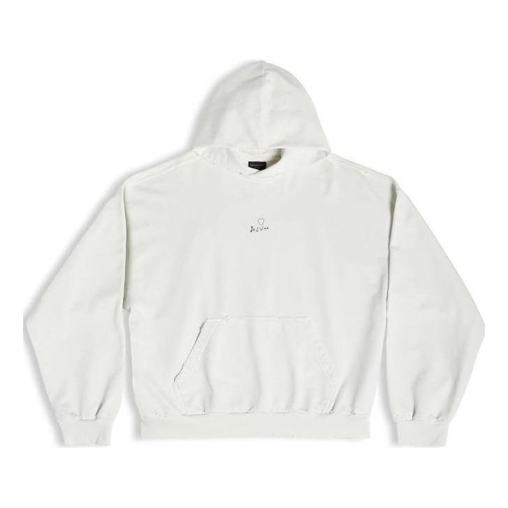 Mikina Balenciaga Medium Fit Hoodie Biela | 742603TOVM89079
