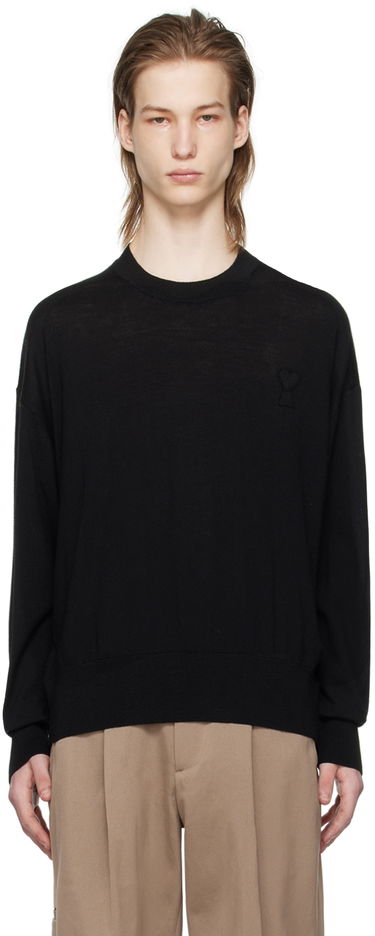 Sveter AMI Paris de Cœur Sweater Čierna | UKS042.KN0039, 0