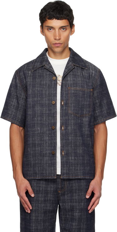 Košeľa Burberry Burberry Relaxed Fit Check Denim Shirt Modrá | 8113431, 0