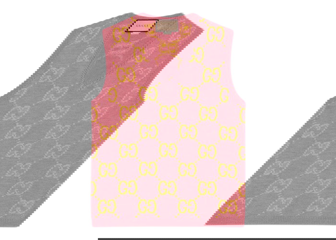 Vesta Gucci GG Knitted Wool Vest Pink/Yellow Ružová | 674041 XKB3V 5874, 0