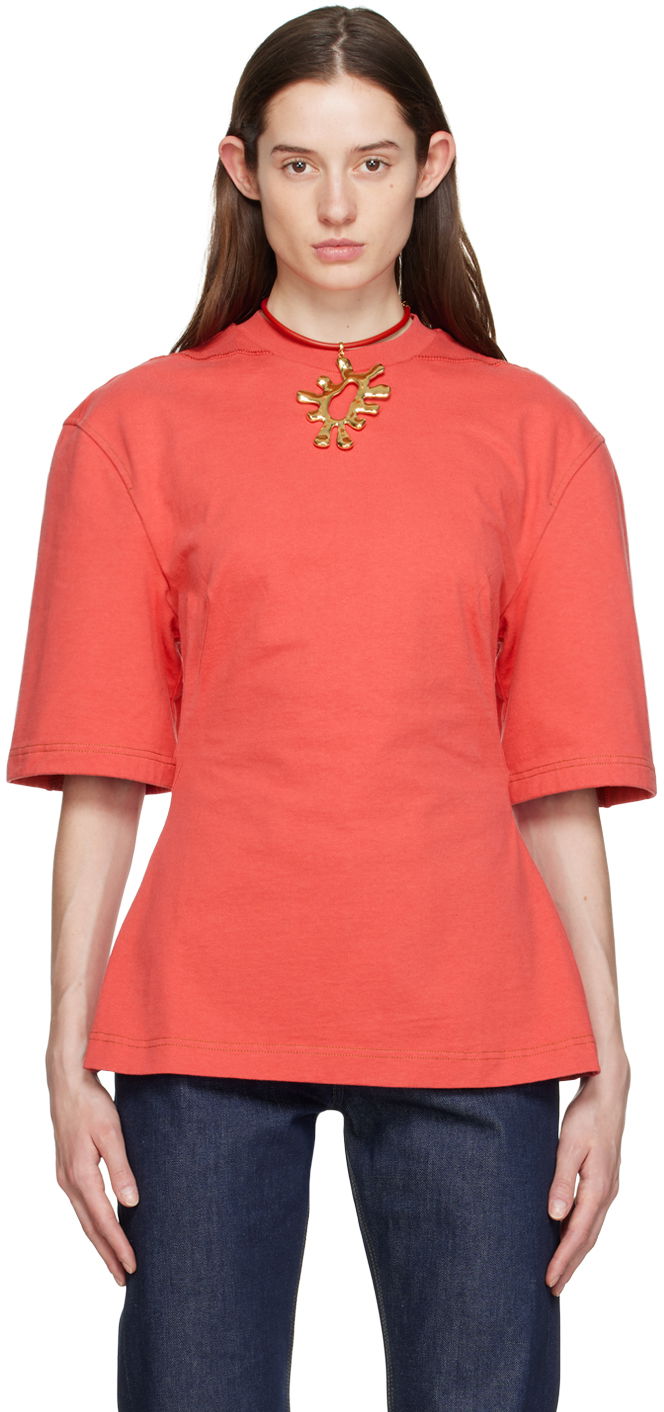 Tričko Jacquemus 'Le T-Shirt Camisa' Červená | 23E231JS121-2102, 0