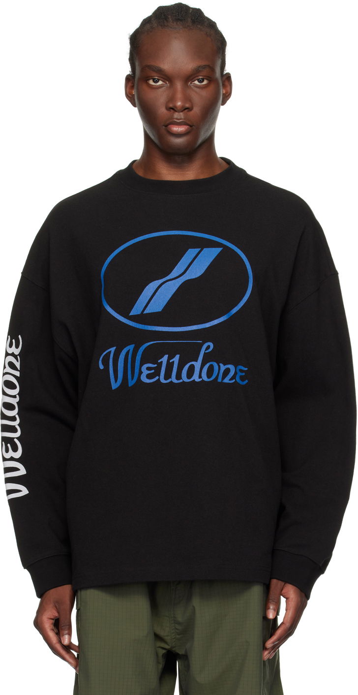 Mikina We11done Long Sleeve Print T-Shirt Čierna | WD-TP4-20-712-U-BK, 0