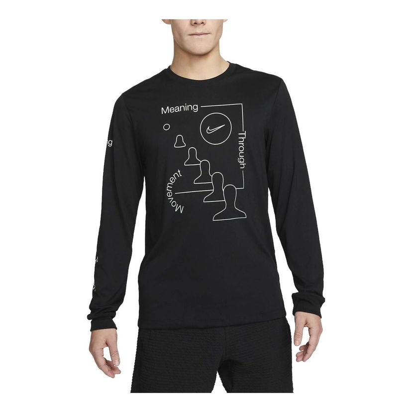 Košeľa Nike Long Sleeve Yoga Graphic T-Shirt Čierna | FD0044-010