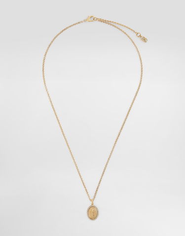 Náhrdelník Dolce & Gabbana Chain Necklace with Crystal-Embellished Oval Sacred Image Pendant Žltá | WNN5D6W1111ZOO00, 0