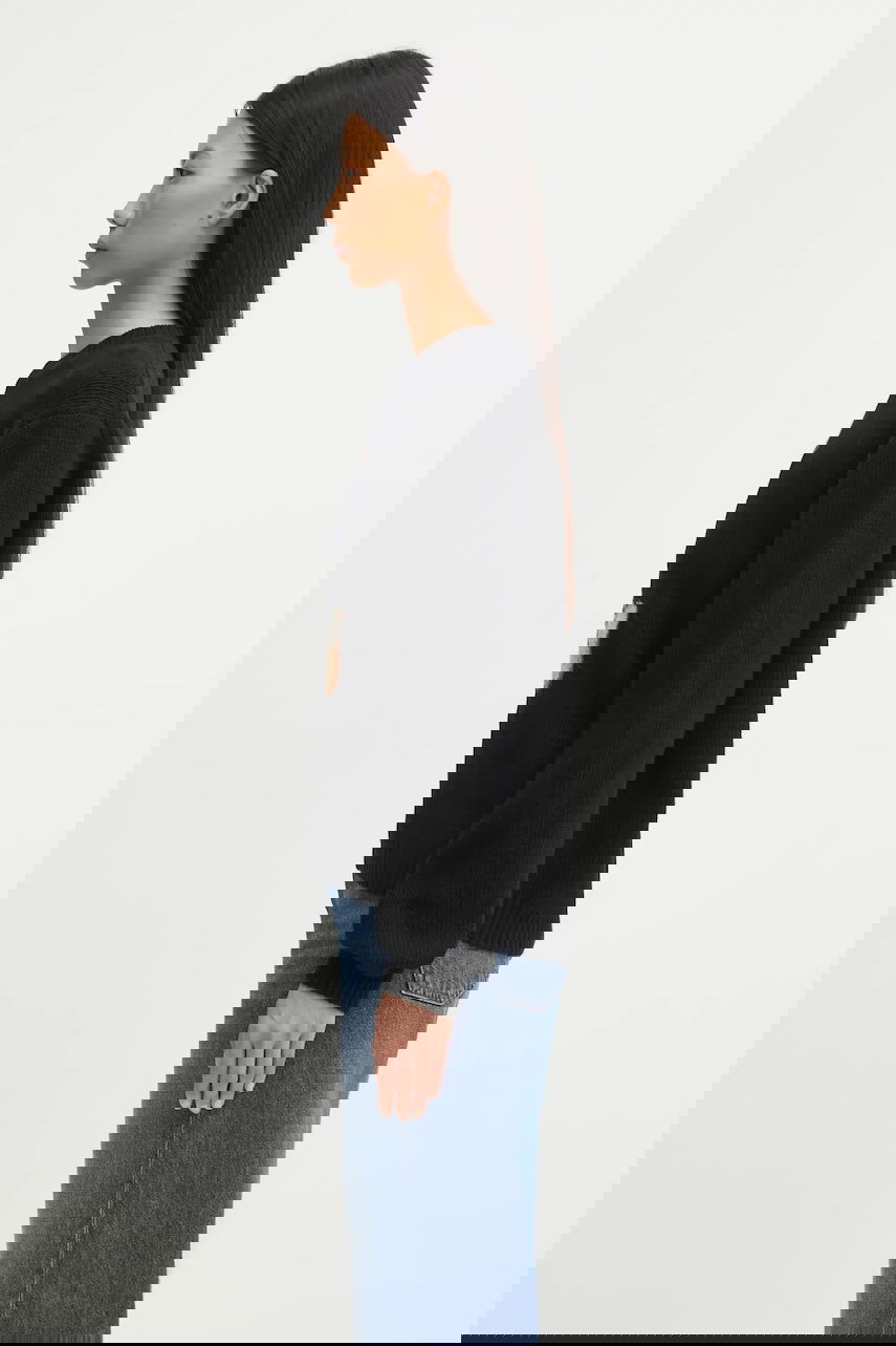 Sveter MAISON KITSUNÉ Dressed Fox Intarsia Wool Sweater Čierna | PW00812KH0002, 1