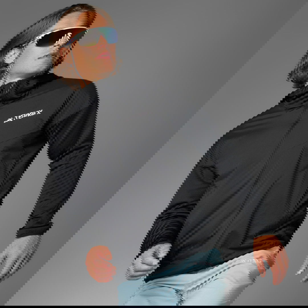 Mikina adidas Performance Terrex Xperior Climawarm+ Wind Light Fleece Hooded Jacket Čierna | JF1227, 0