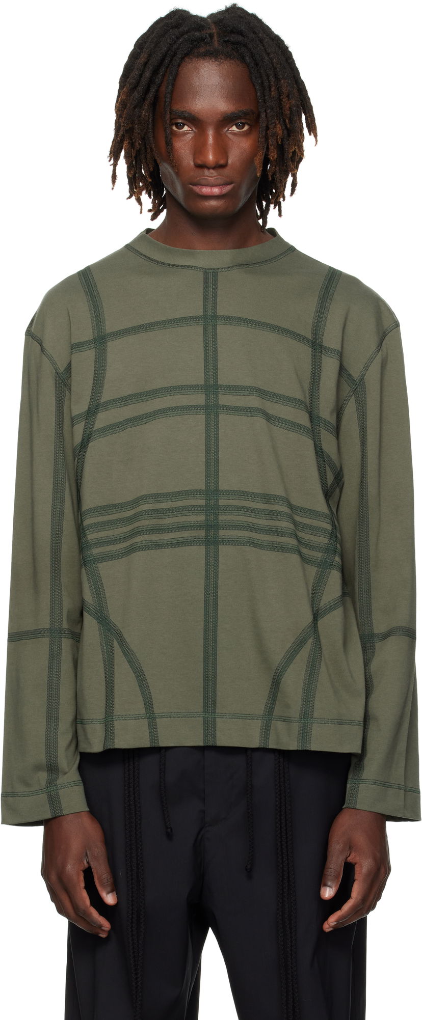 Tričko Craig Green Craig Green Flatlock Long Sleeve T-Shirt Zelené | CGAW25CJETLS11