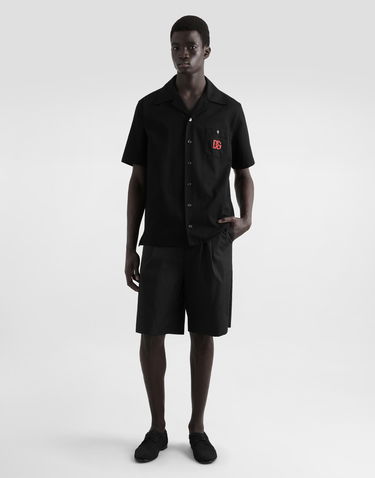 Košeľa Dolce & Gabbana Dolce & Gabbana Hawaiian Shirt with DG Logo Embroidery Čierna | G5JH9ZGJ371N0000, 1
