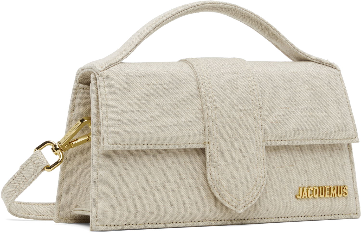 Taška cez rameno Jacquemus Les Classiques 'The large Bambino' Linen Top Handle Shoulder Bag Béžová | 22HBAW00007AW00094, 1