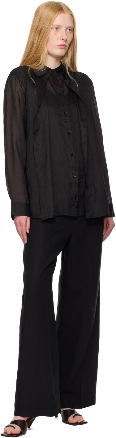 Košeľa TOTEME TOTEME Double Collar Linen Shirt Čierna | 253-WRT0544-FB0434, 3