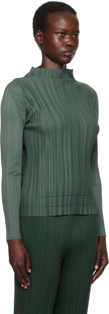 Sveter Pleats Please Issey Miyake Issey Miyake Pleats Please Soft Pleats Mock Neck Top Zelené | PP48JK934, 1