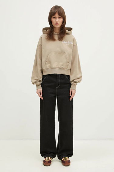 Mikina Sporty & Rich Sporty & Rich Vendome Script Embroidered Cropped Hoodie Béžová | ST074516232GY15, 4