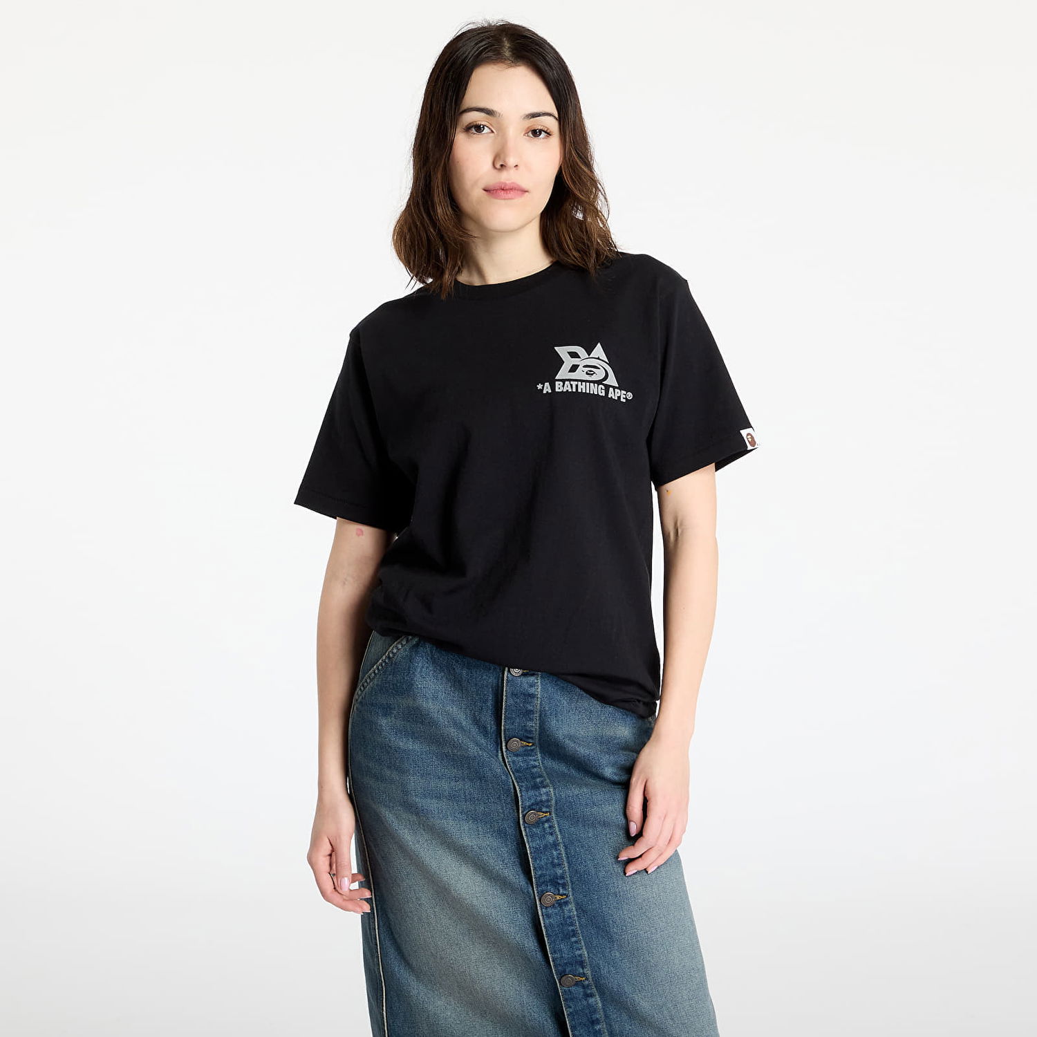Tričko BAPE A BATHING APE Reflector Tech Logo T-Shirt Čierna | 001TEL301051MBLK, 0