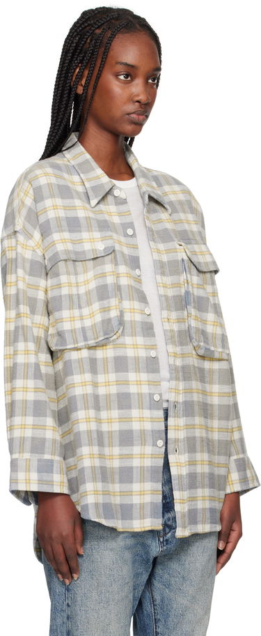 Košeľa R13 R13 Oversized Pocket Drop Neck Shirt Šedá | R13WR362-R467B, 1