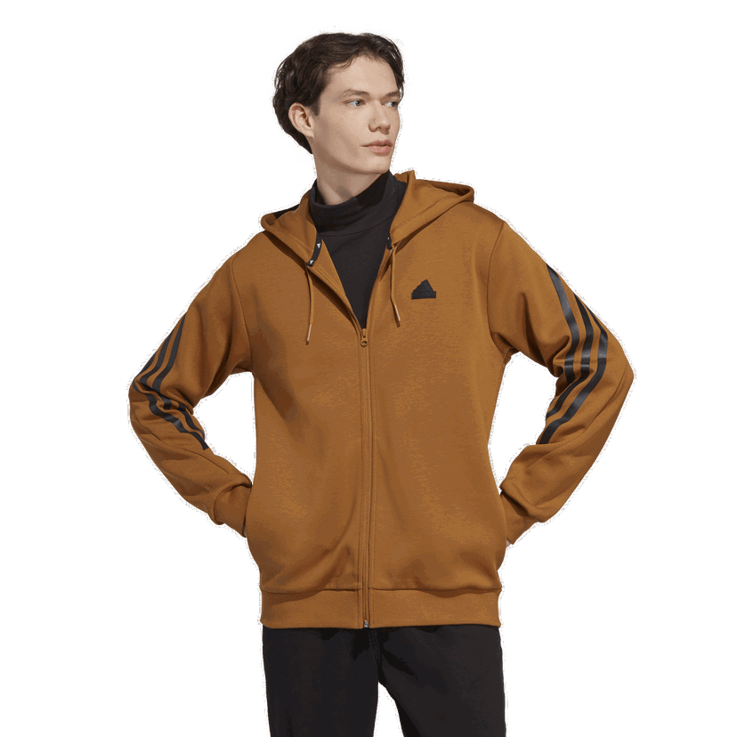 Mikina adidas Originals Future Icons Full-Zip Hoodie with 3-Stripes Hnedá | IC8260